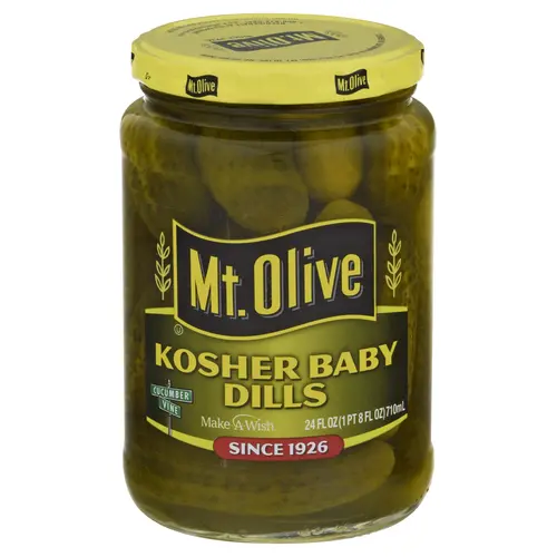 Mt. Olive Kosher Baby Dill Pickles, 24 fl oz Jar thumbnail 2