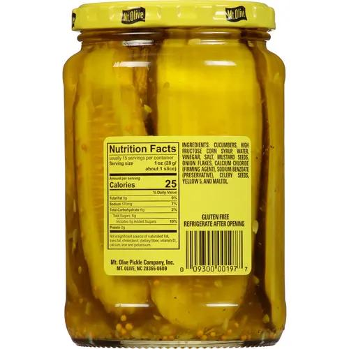 Mt. Olive Old Fashioned Sweet Bread And Butter Jumbo Sandwich Stuffers Pickle, 24 fl oz Jar thumbnail 3