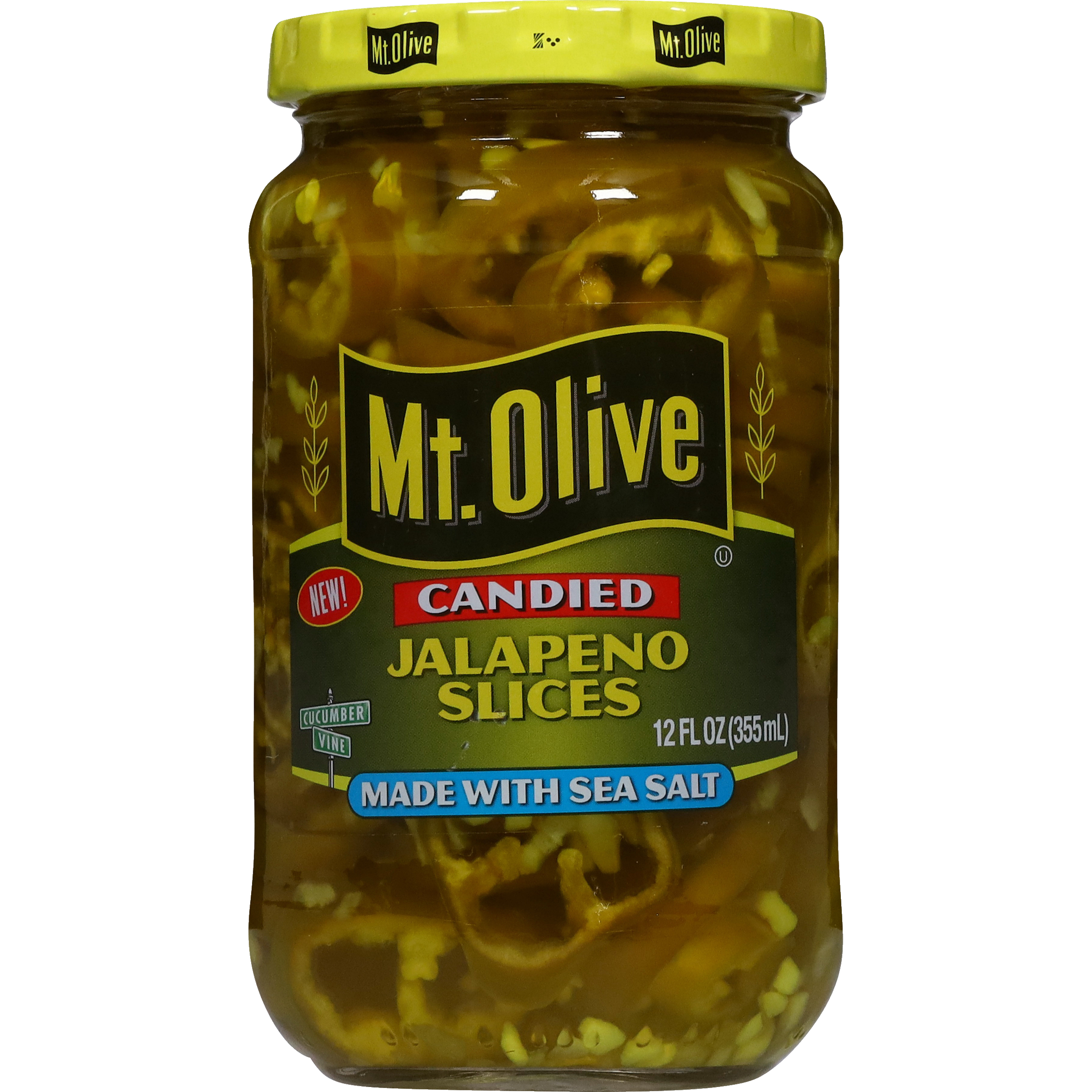 Mt. Olive Candied Jalapeno Slices Made With Sea Salt, 12 fl oz Jar