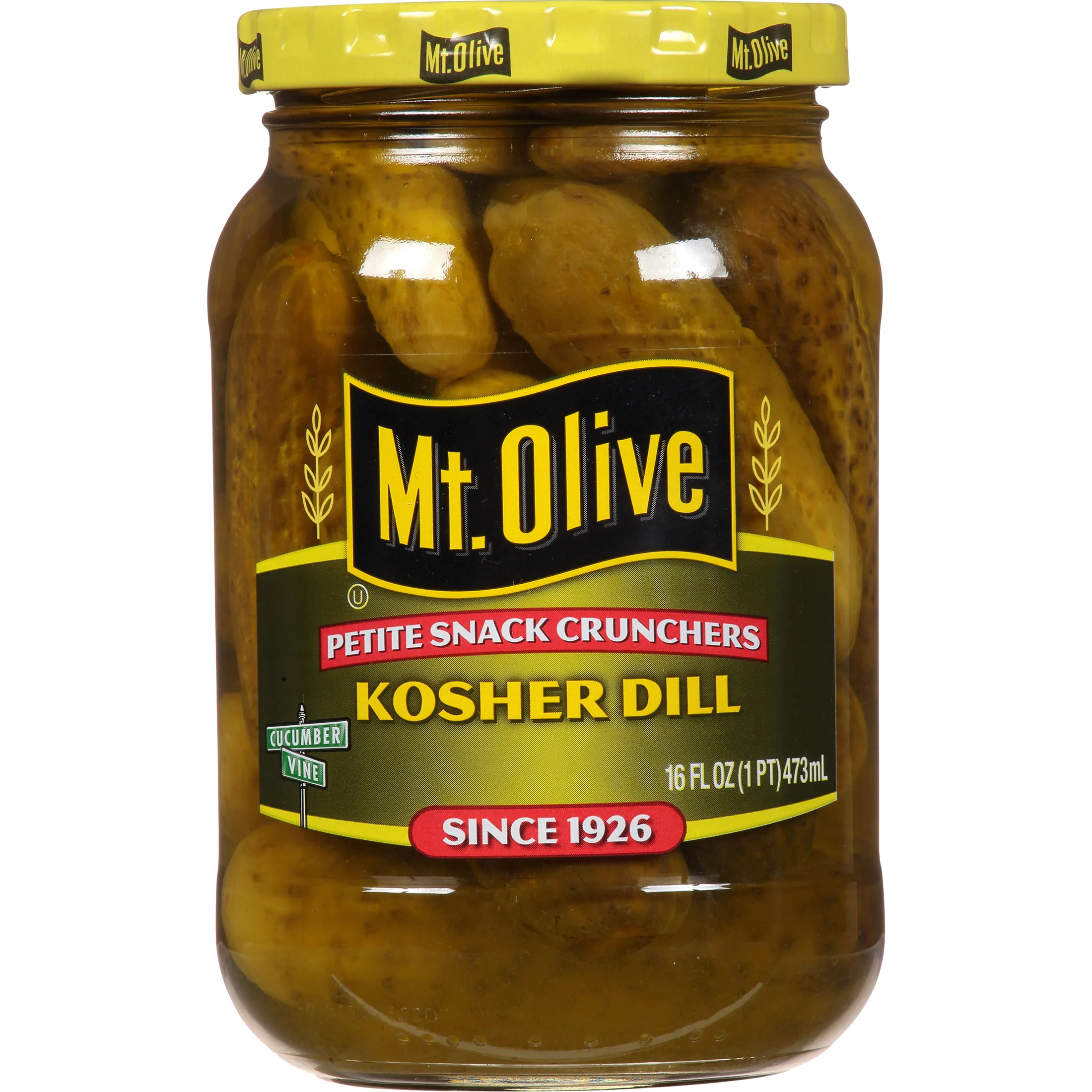 Mt. Olive Petite Snack Crunchers Kosher Dill Pickles, 16 fl oz Jar