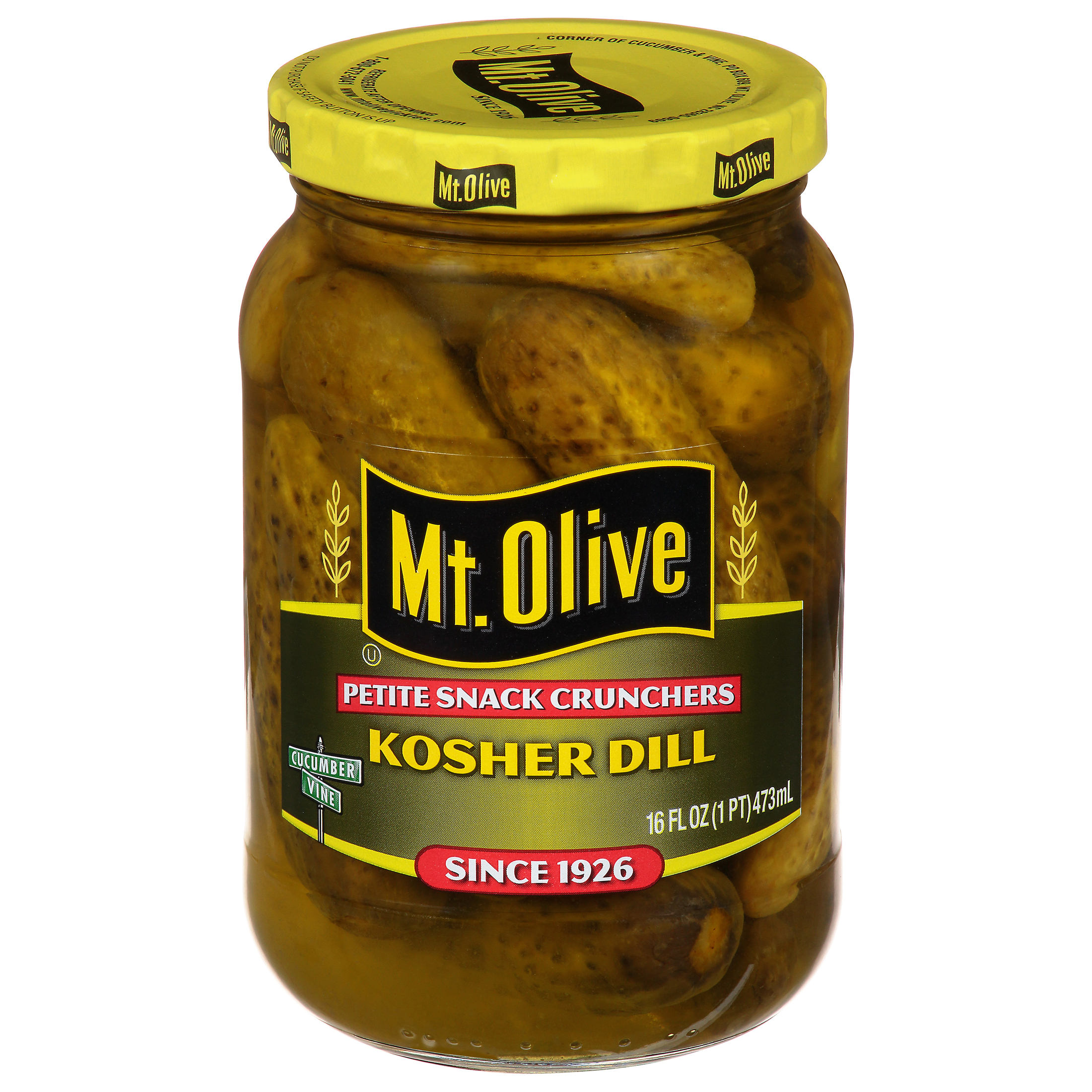 Mt. Olive Petite Snack Crunchers Kosher Dill Pickles, 16 fl oz Jar thumbnail 2