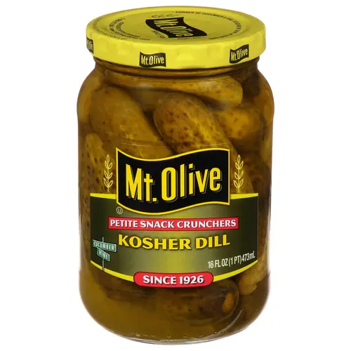 Mt. Olive Petite Snack Crunchers Kosher Dill Pickles, 16 fl oz Jar thumbnail 2