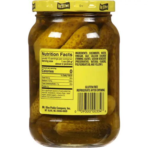 Mt. Olive Petite Snack Crunchers Kosher Dill Pickles, 16 fl oz Jar thumbnail 3