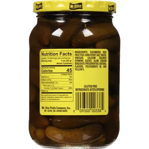 Mt. Olive Sweet Petite Snack Cruncher Pickles, 16 fl oz Jar thumbnail 2