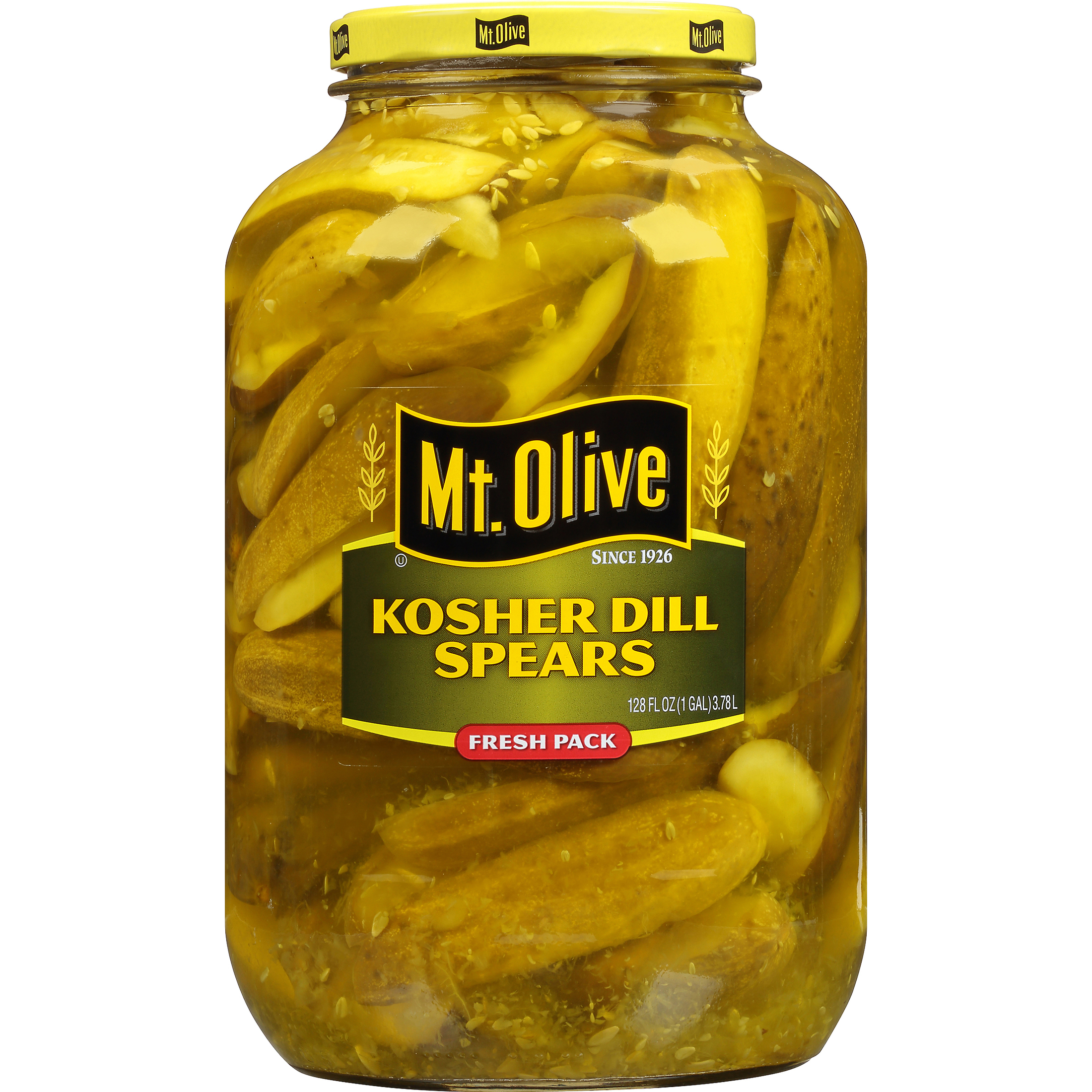 Mt Olive Kosher Dill Spears Fresh Pack Pickles - 128 fl oz jar