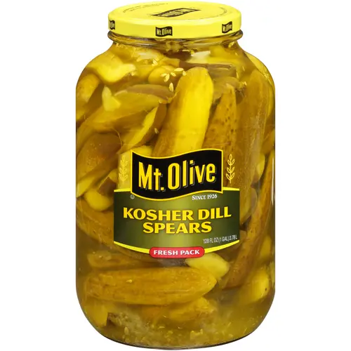 Mt Olive Kosher Dill Spears Fresh Pack Pickles - 128 fl oz jar thumbnail 2