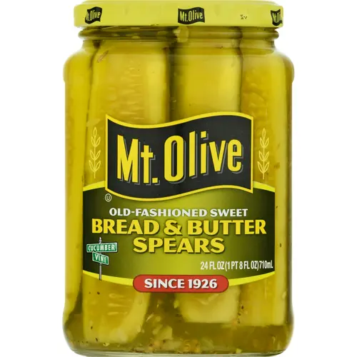 Mt. Olive Pickle Spears, Bread & Butter, 24 Fl Oz