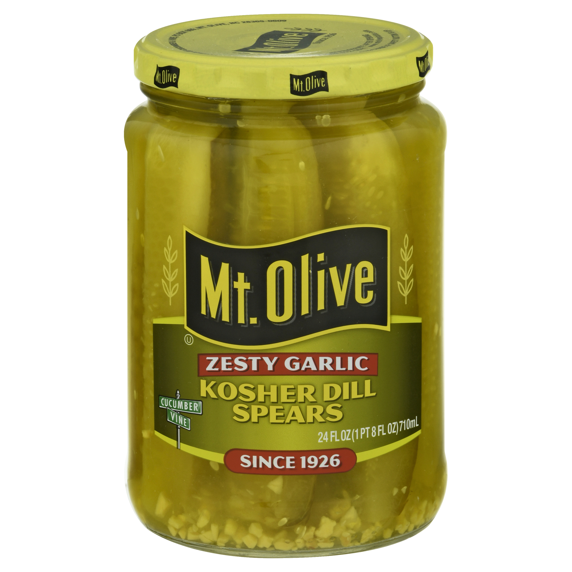 Mt. Olive Zesty Garlic Kosher Pickle Spears, 24 fl oz Jar thumbnail 2
