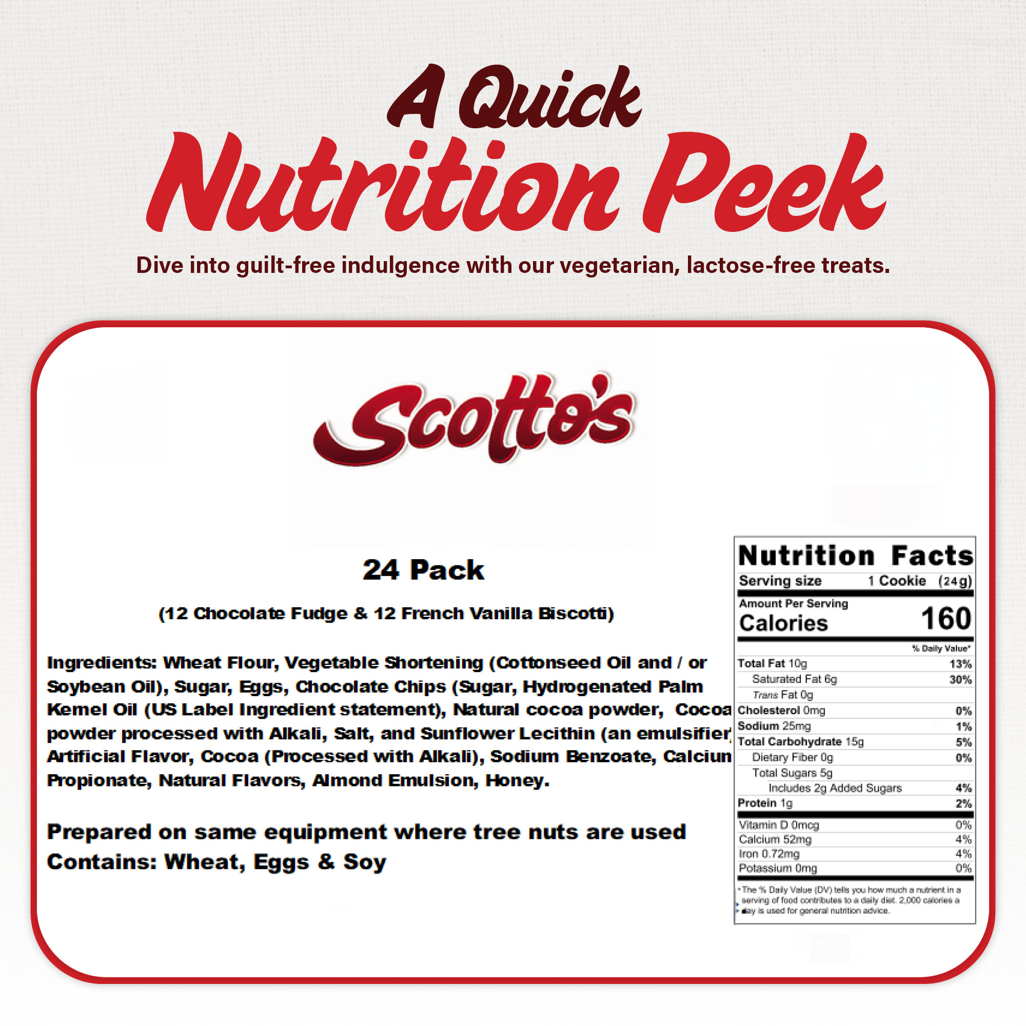 Scotto's Biscotti Italian Cookies Pack of 24 , Chocolate Chip Biscotti Individually Wrapped Ready to Eat Snack thumbnail 3