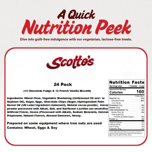 Scotto's Biscotti Italian Cookies Pack of 24 , Chocolate Chip Biscotti Individually Wrapped Ready to Eat Snack thumbnail 3