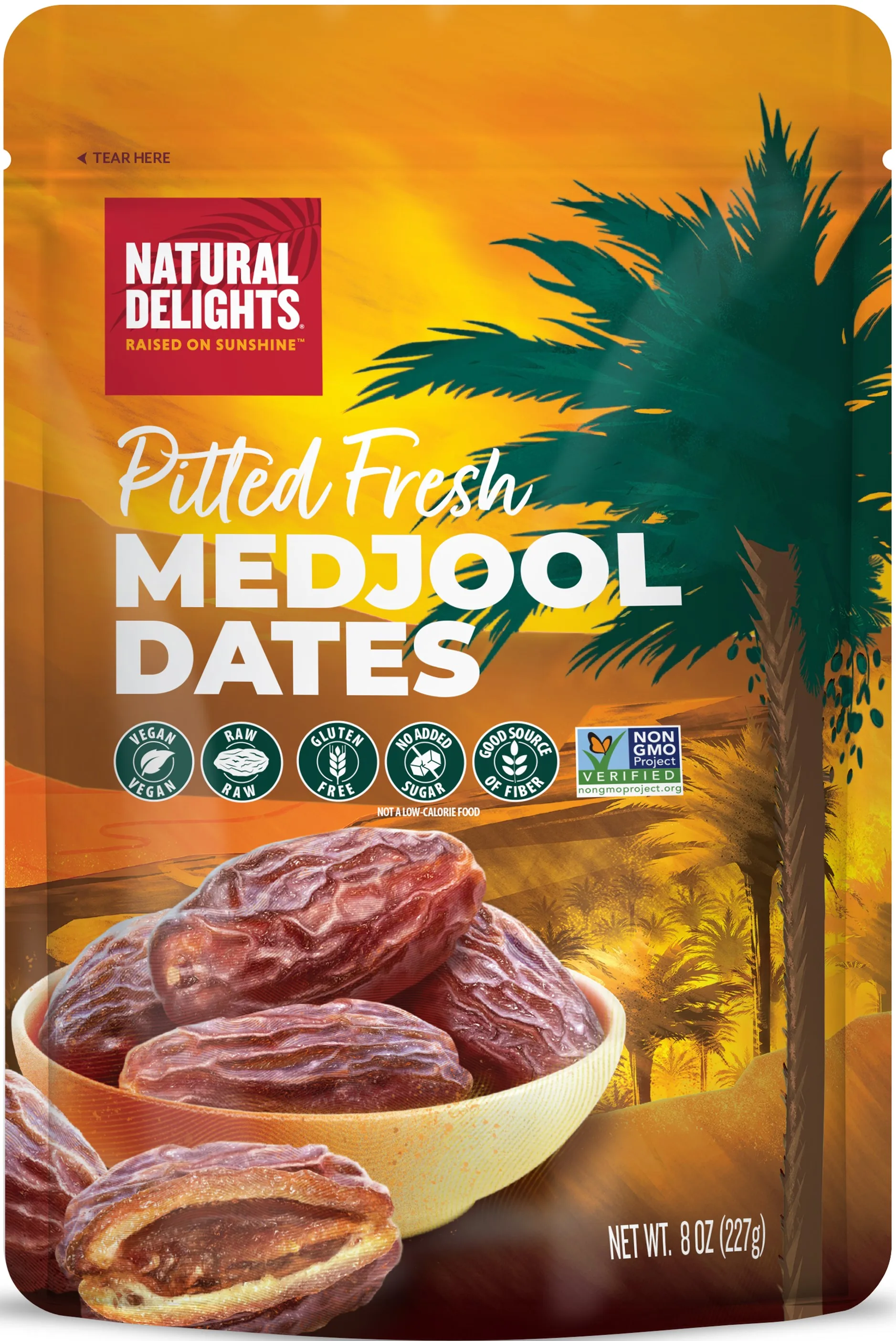 Natural Delights Pitted Fresh Medjool Dates, 8 Oz