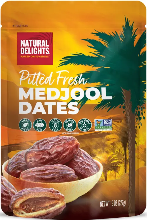 Natural Delights Pitted Fresh Medjool Dates, 8 Oz