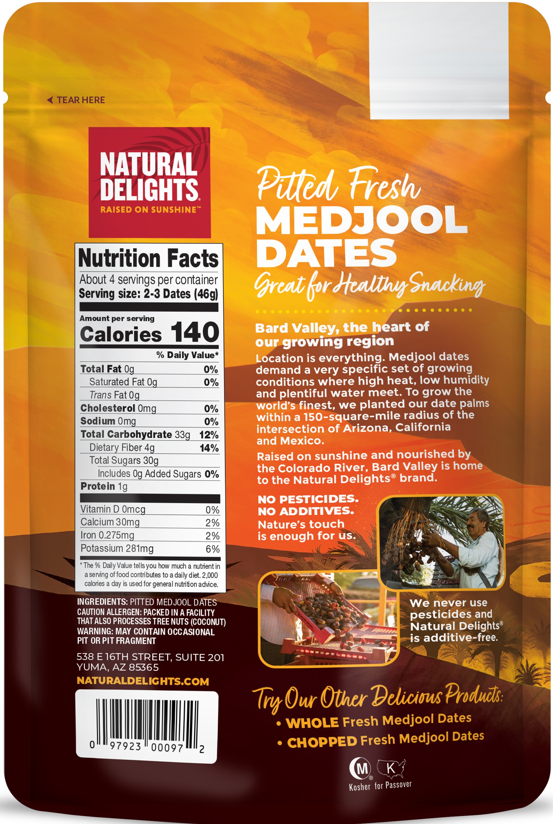 Natural Delights Pitted Fresh Medjool Dates, 8 Oz thumbnail 2