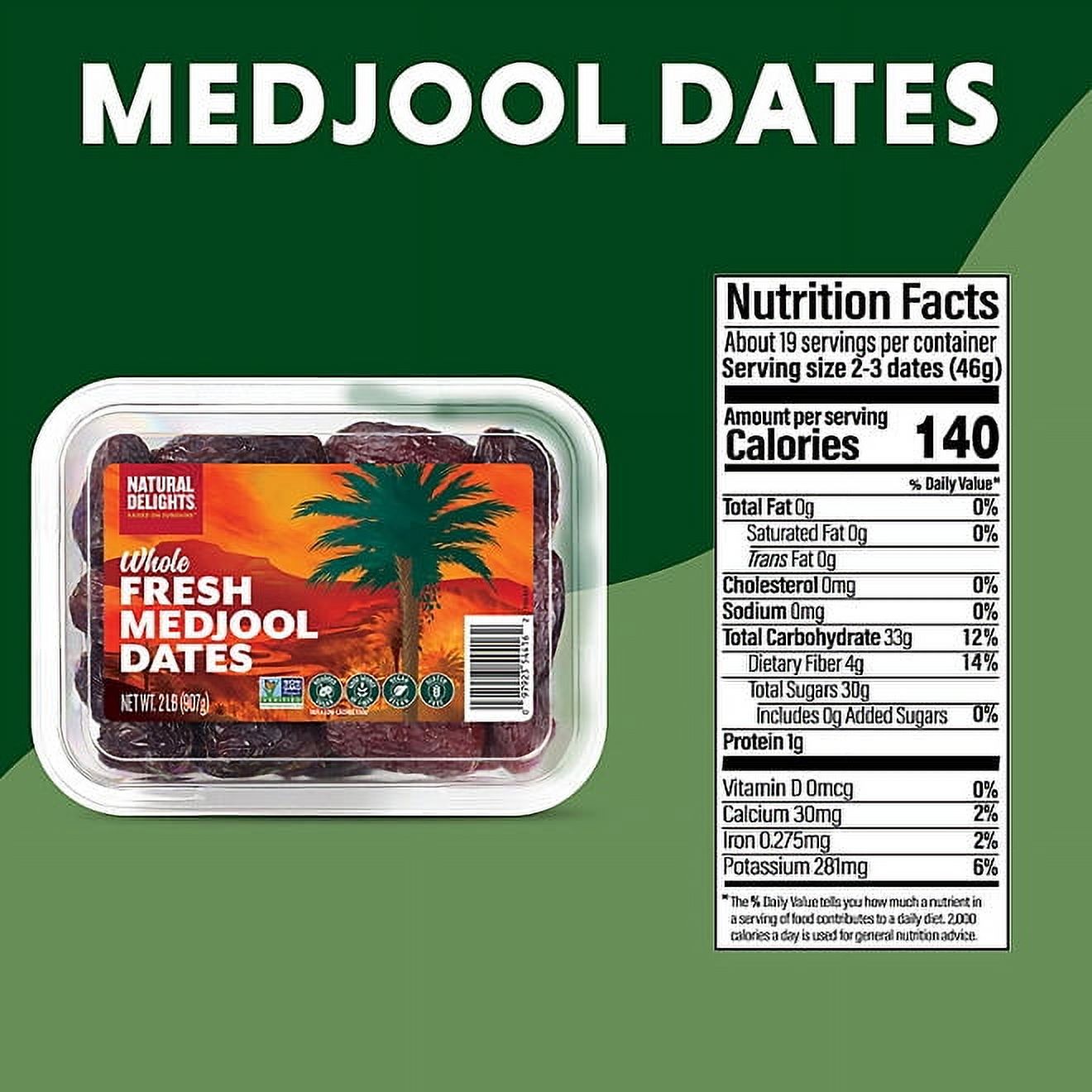 Natural Delights Medjool Dates, 2 lbs. thumbnail 2