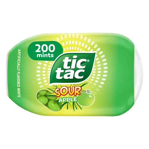 Tic Tac Sour Apple Mints, On-the-Go, Refreshing Sour Fruity Mints, Share Size, Portable Bottle Pack, 3.4 ozâ€‹