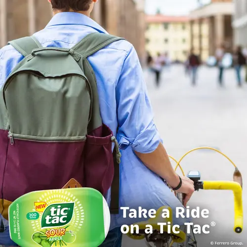Tic Tac Sour Apple Mints, On-the-Go, Refreshing Sour Fruity Mints, Share Size, Portable Bottle Pack, 3.4 ozâ€‹ thumbnail 3