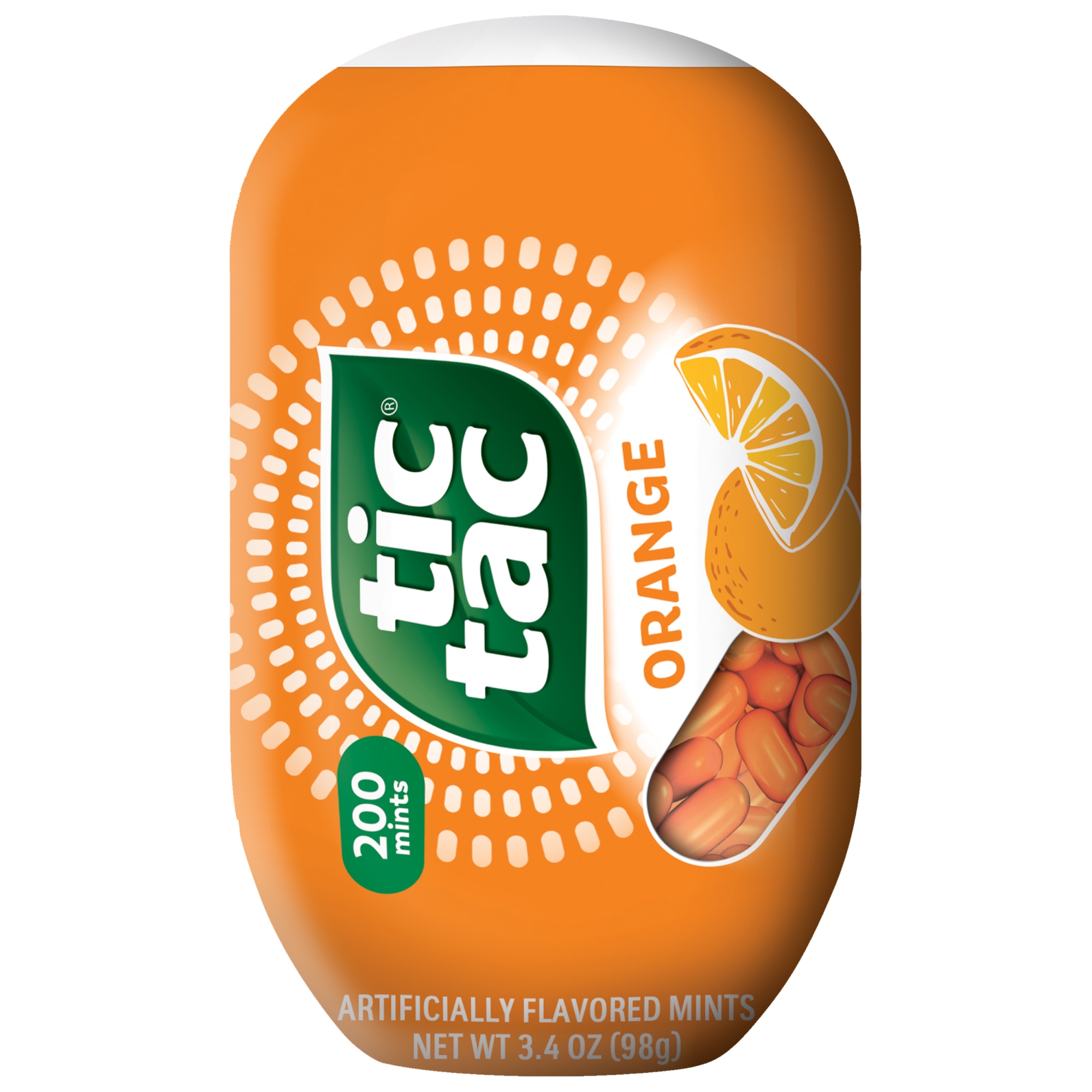 Tic Tac Orange Flavored Mints, On-The-Go Refreshment, 3.4 oz Bottle Pack
