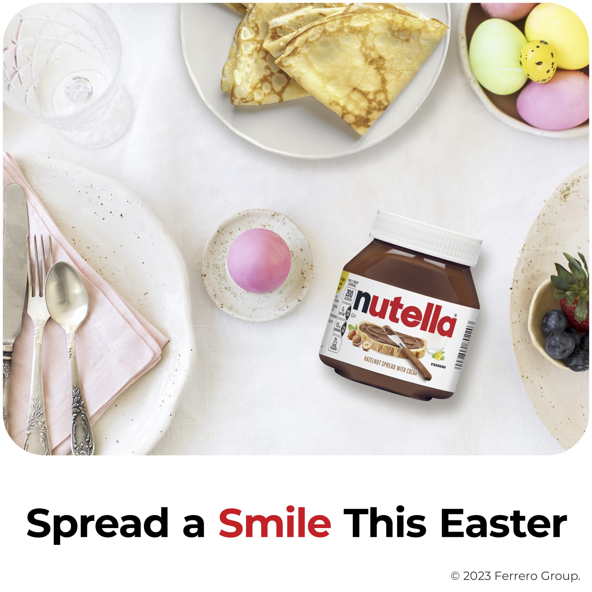Nutella Hazelnut Spread with Cocoa for Breakfast, Great for Easter Baking, 7.7 oz Jar thumbnail 2