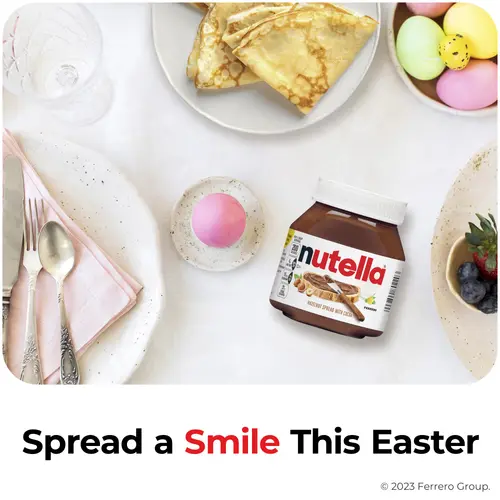Nutella Hazelnut Spread with Cocoa for Breakfast, Great for Easter Baking, 7.7 oz Jar thumbnail 2