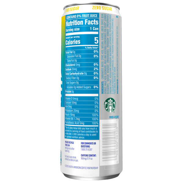 Starbucks Iced Energy Blueberry Lemonade 12 fl oz Can thumbnail 2