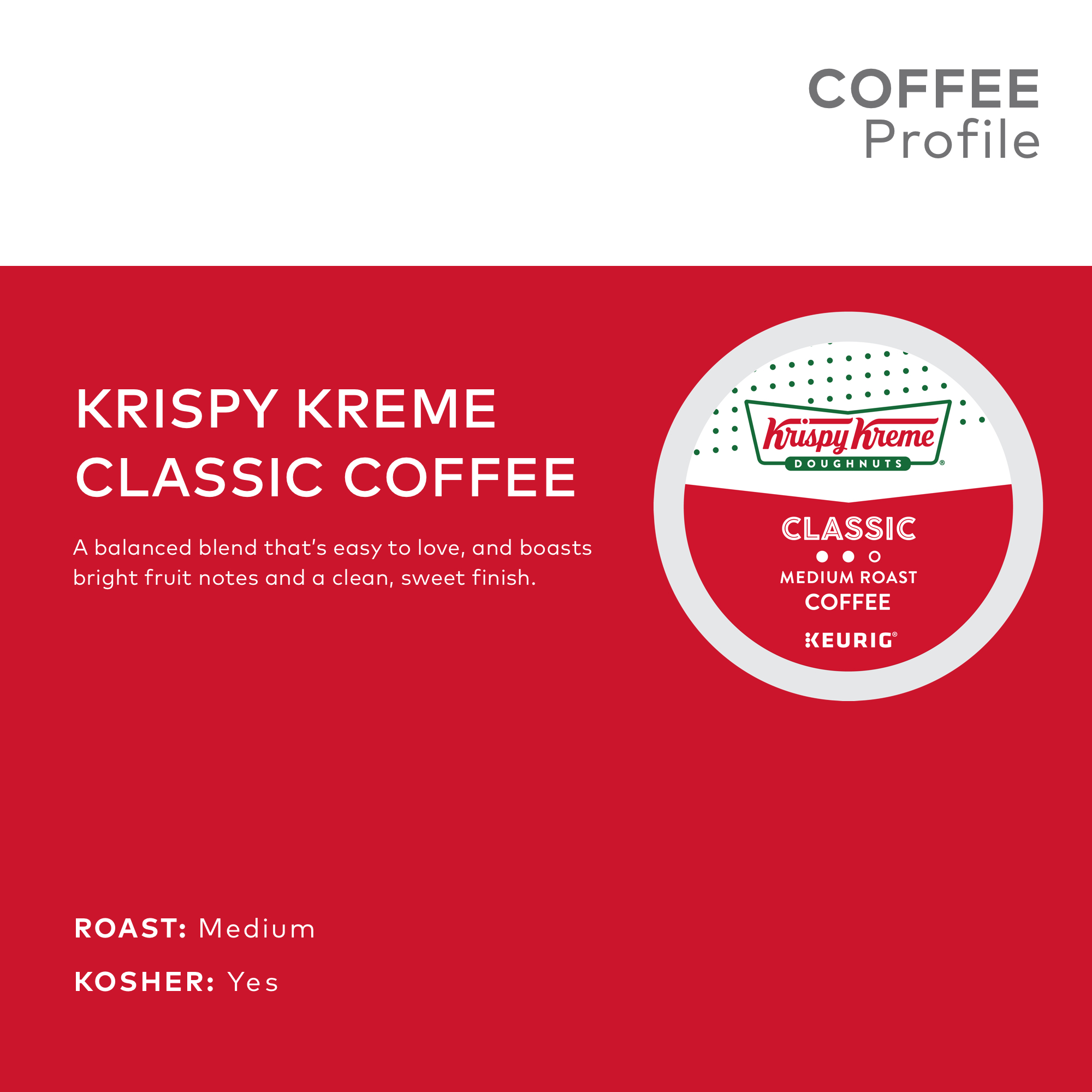 Krispy Kreme Classic Keurig K-Cup Coffee Pods, Medium Roast, 24 Count thumbnail 2